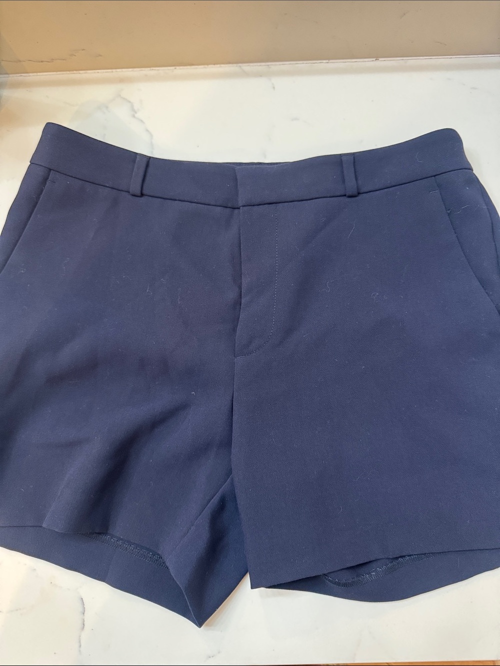 Banana Republic Navy High-Waist Tailored Shorts